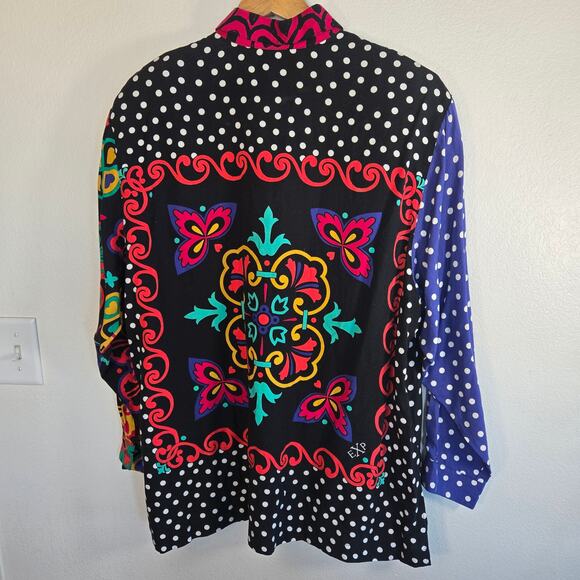 Size L - Vintage 1990s Express Rayon Shirt unique - Picture 4 of 4